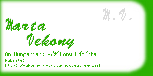 marta vekony business card